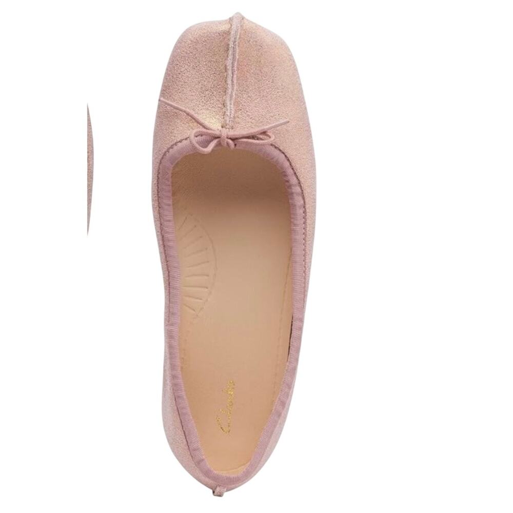 Clarks Freckle Ice Ballet Casual Flat Slip on Shoes Womens Comfort Pink Size 9.5